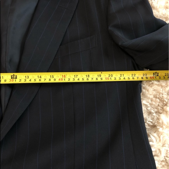 D'Avenza Roma Black with Blue Stripe Wool Blazer - Picture 9 of 11